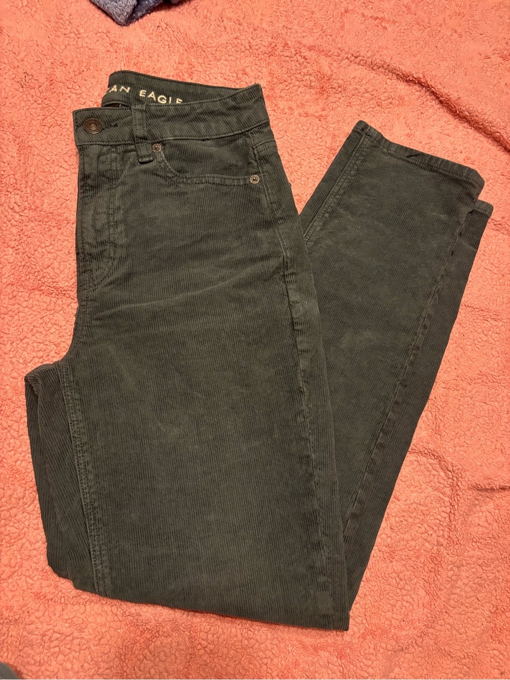 American Eagle Outfitters Women’s Dark Green Corduroy Jeans